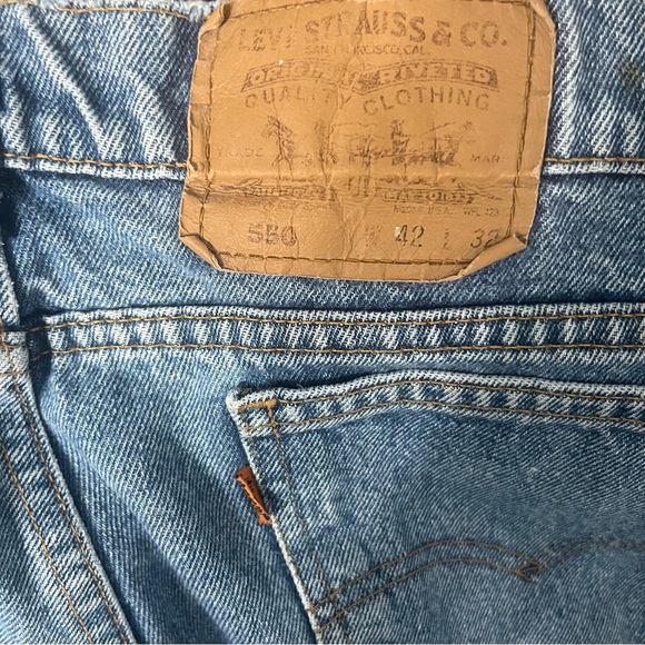 Vintage Levi’s 550 Denim Jeans made into Cut Off Shorts 42x32 Orange Tab Men’s - Picture 4 of 9